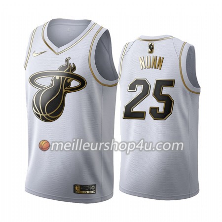 Maillot Basket Homme Miami Heat Kendrick Nunn 25 2019-20 Nike Blanc Golden Edition Swingman